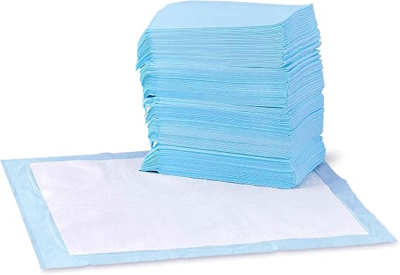 Proof Dog and Puppy Potty Training Pee Pads with Quick-Dry 5-Layer Super Absorbent Design, Regular Size 22 x 22 inch, Blue & White, 100 Count Visit the Amazon Basics Store